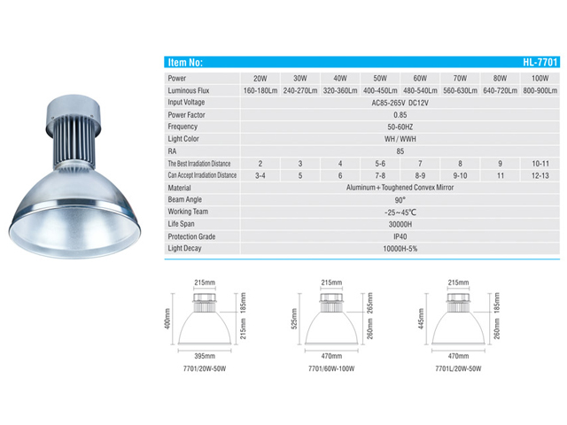 Lampu Industri LED 100 Watt HL-7001